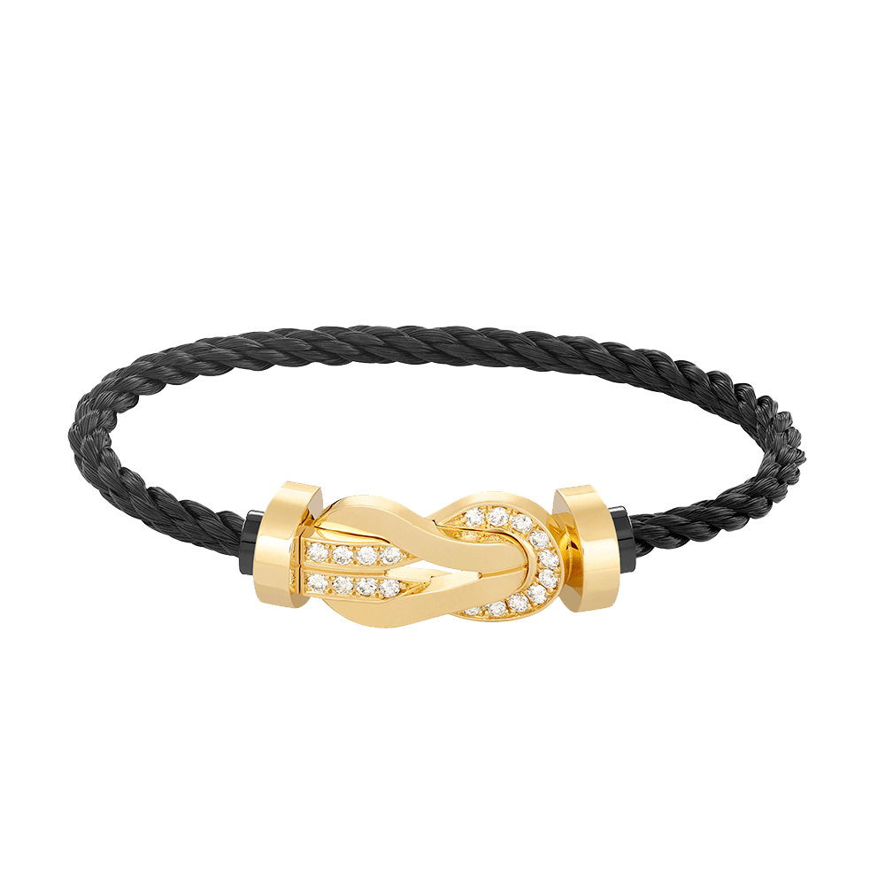 [Stars Jewelry]CHANCE LARGE 8 FIGURE BUCKLE HALF DIAMOND BRACELET GOLD