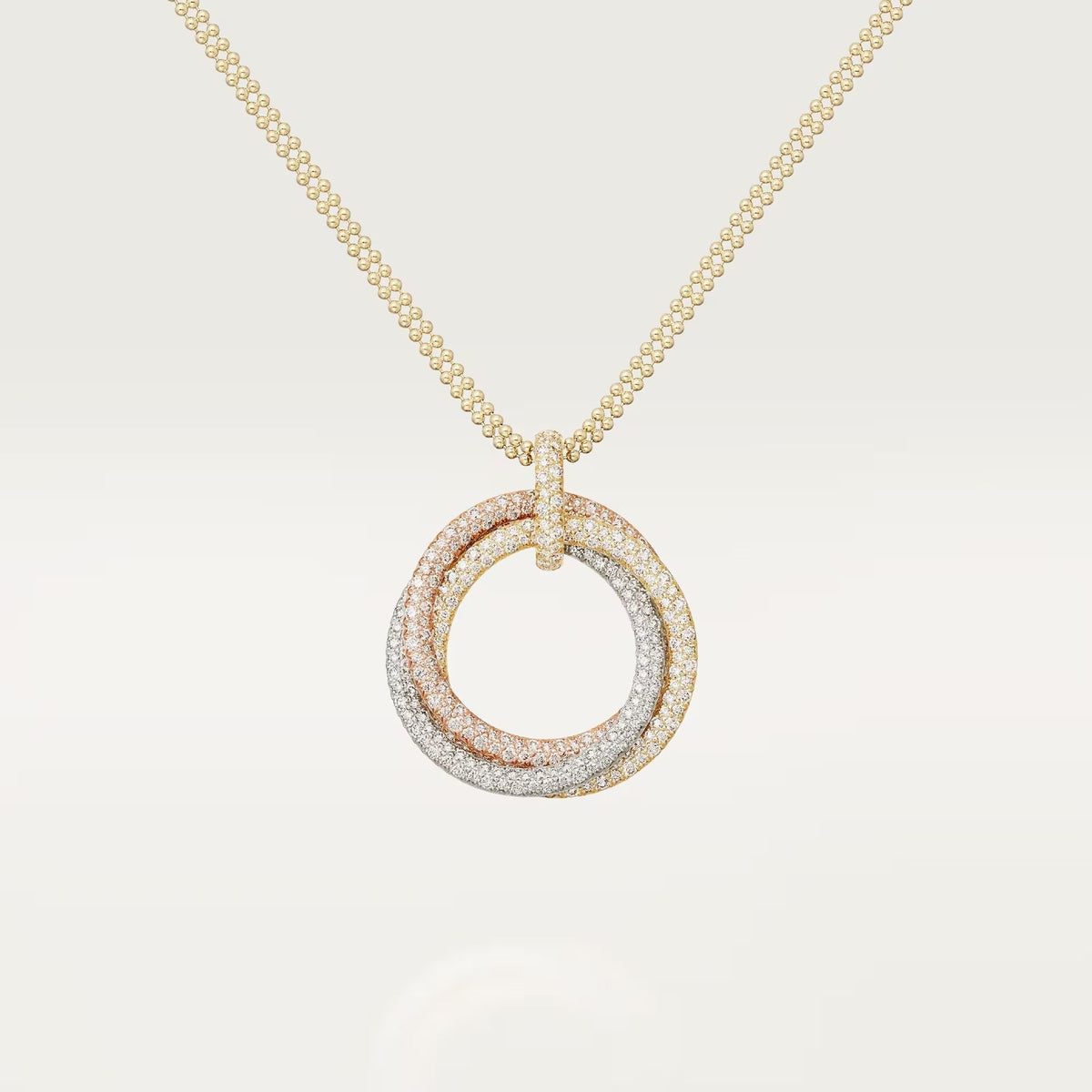 [Stars Jewelry]TRINITY LARGE FULL DIAMOND  NECKLACE