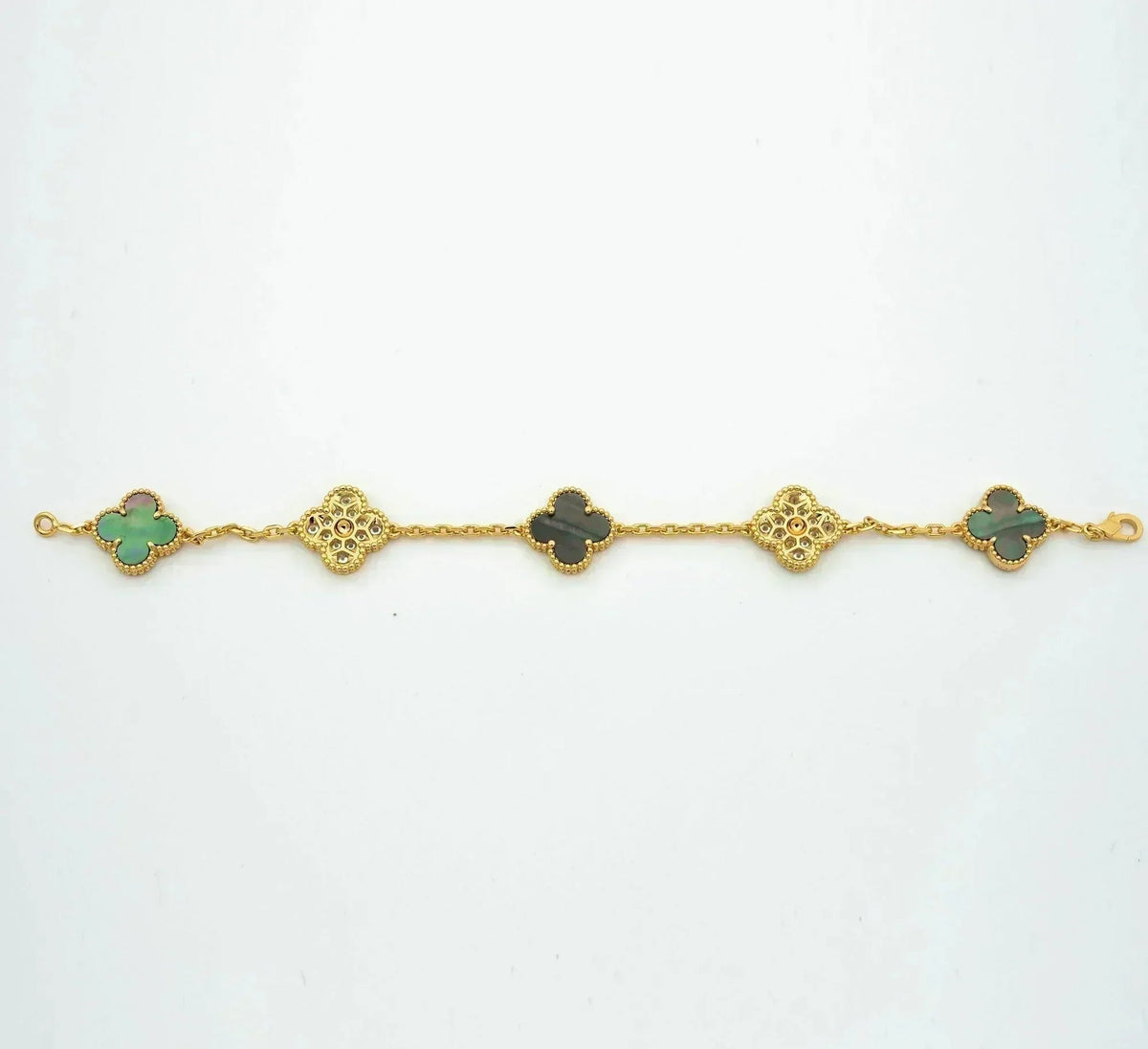 [Stars Jewelry] CLOVER 5 MOTIF GRAY MOP BRACELET COLLECTION