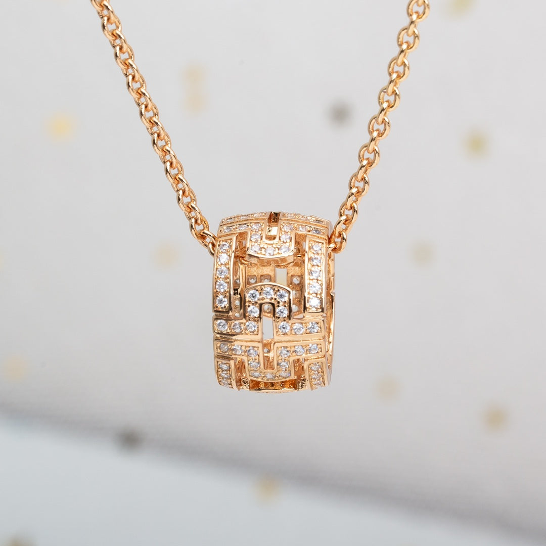 [Stars Jewelry]PARENTESI NECKLACE PINK GOLD DIAMOND