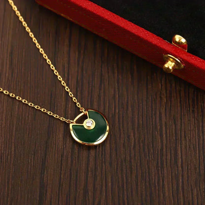 [Stars Jewelry]AMULETTE GOLD MALACHITE NECKLACE