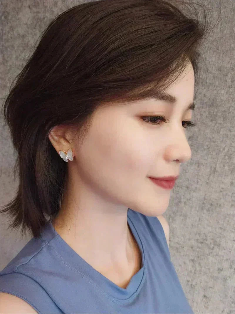 [Stars Jewelry]BUTTERFLY MOP DIAMOND EARRINGS