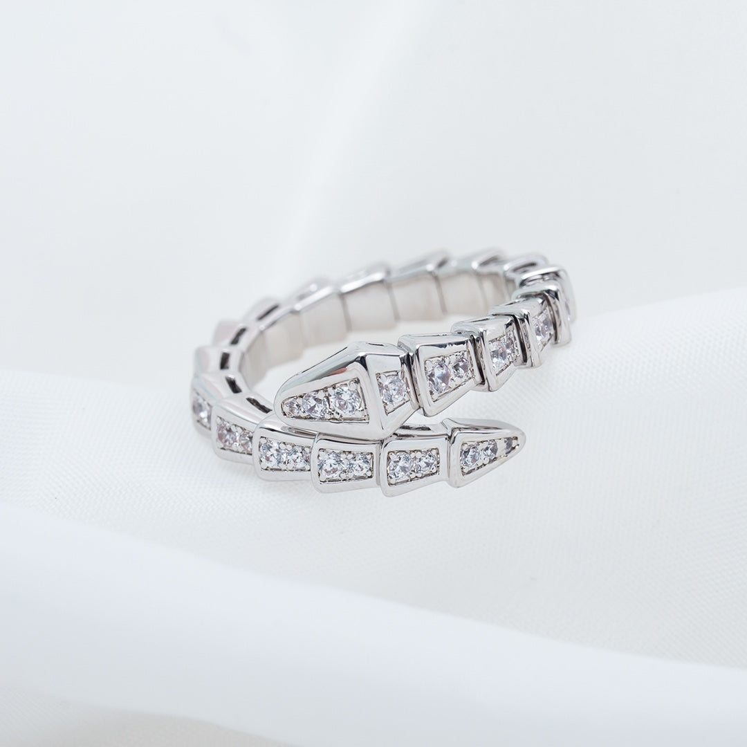 [Stars Jewelry]SERPENTI RING SILVER DIAMOND PAVED 4MM