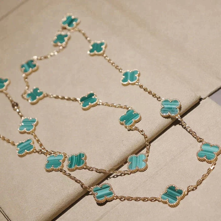 [Stars Jewelry]CLOVER 20 MOTIFS MALACHITE GOLD