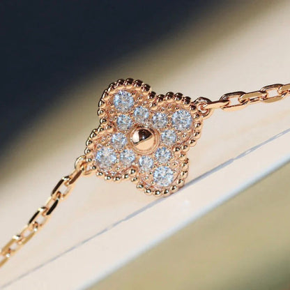 [Stars Jewelry]CLOVER 20 MOTIFS DARK MOP DIAMOND  NECKLACE