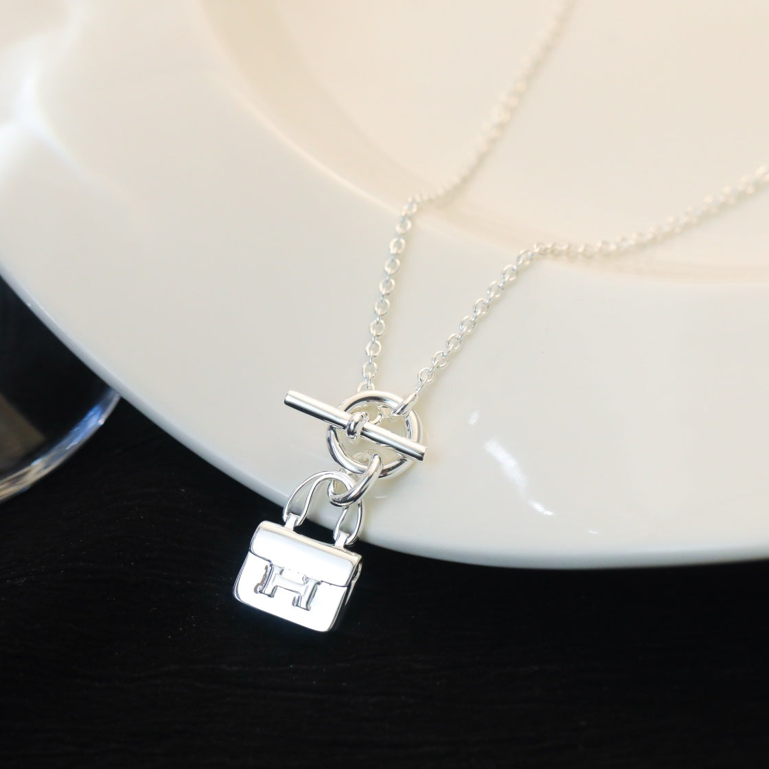 [Stars Jewelry]POP H PEDANT SILVER NECKLACE
