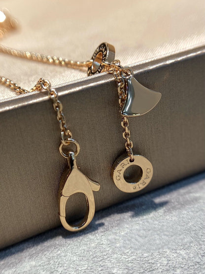 [Stars Jewelry]DREAM MOP DIAMOND PAVED PINK GOLD NECKLACE