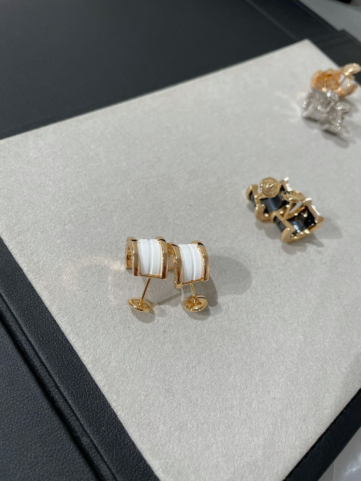 [Stars Jewelry]ZERO 1 PINK GOLD CERAMIC EARRINGS