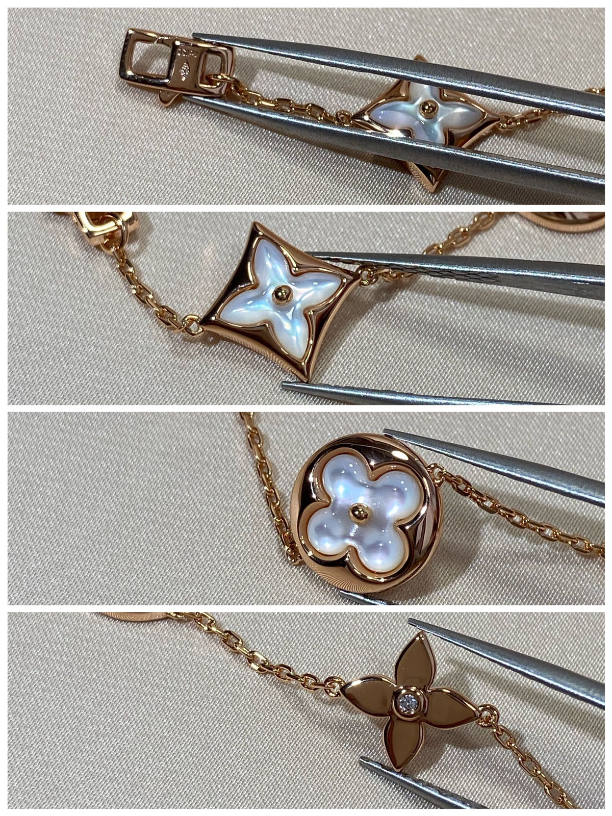 [Stars Jewelry]STAR AND SUN 5 MOTIF MOP PINK GOLD BRACELET