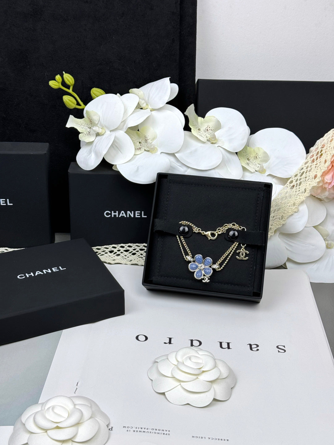 [Stars Jewelry]VOLTE New Blue Floral Double-Layer Bracelet