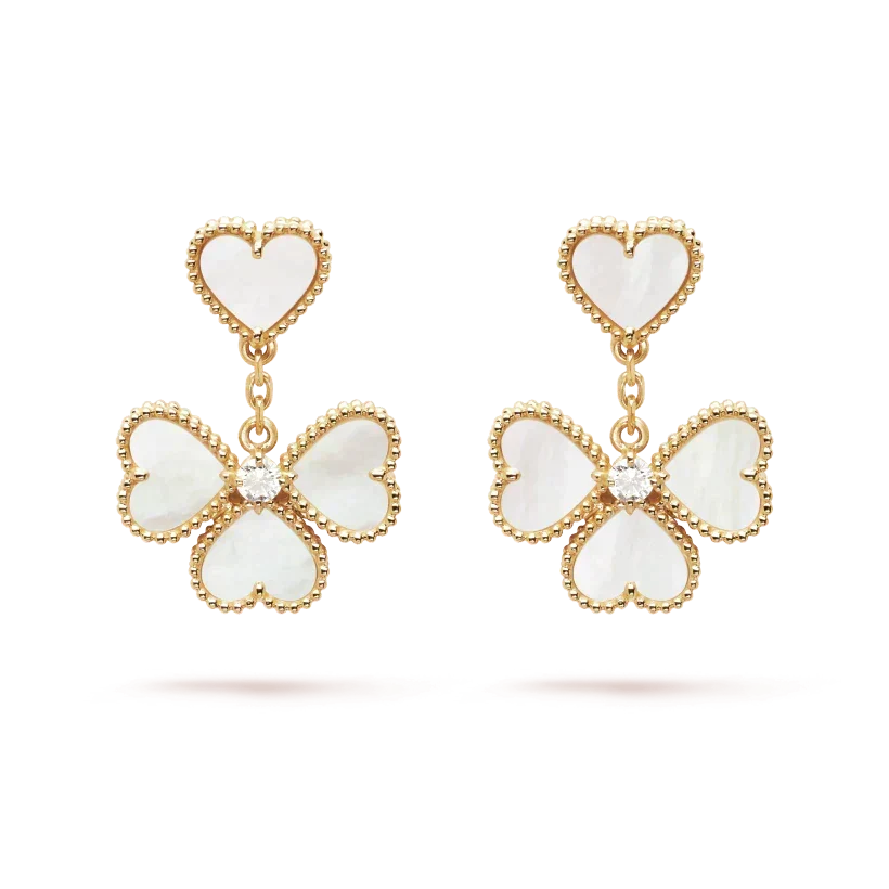 [Stars Jewelry]CLOVER SWEET WHITE MOP EARRINGS