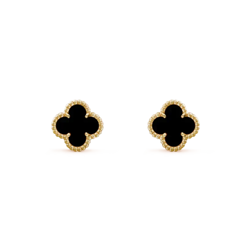 [Stars Jewelry]CLOVER MINI 9.5MM BLACK MOP EARRINGS
