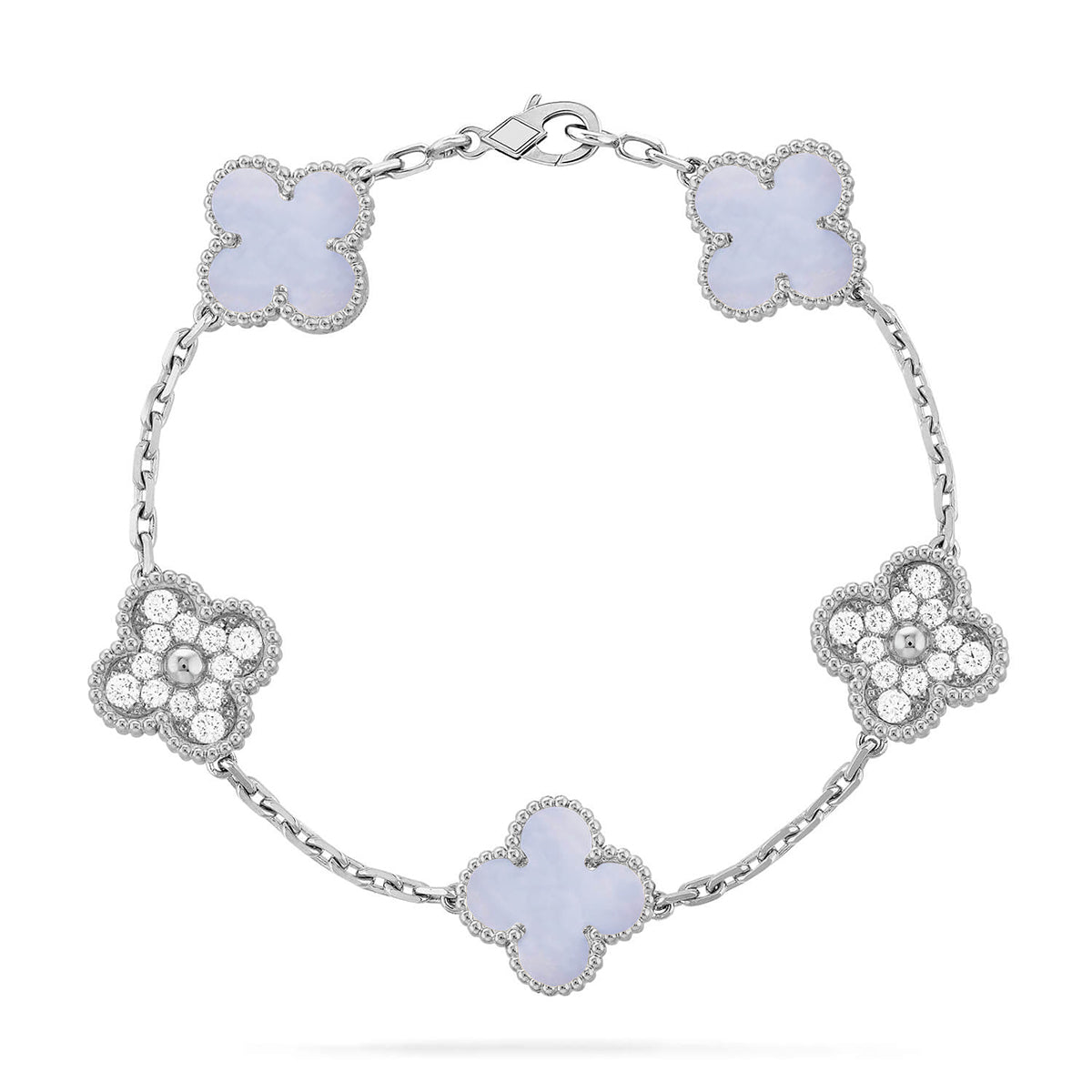 [Stars Jewelry] CLOVER 5 MOTIF PURPLE CHALCEDONY BRACELET COLLECTION