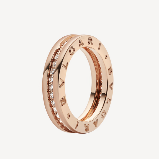 [Stars Jewelry]ZERO 1 ONE-BAND PAVED DIAMONDS ON THE SPIRAL RING