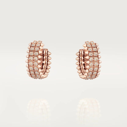 [Stars Jewelry]CLASH 9.2MM FULL DIAMOND DOUBLE ROW EARRINGS