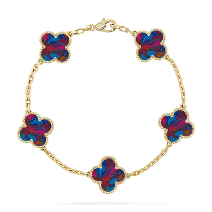 [Stars Jewelry]CLOVER 5 MOTIF COLOR GEMSTONES BRACELET COLLECTION