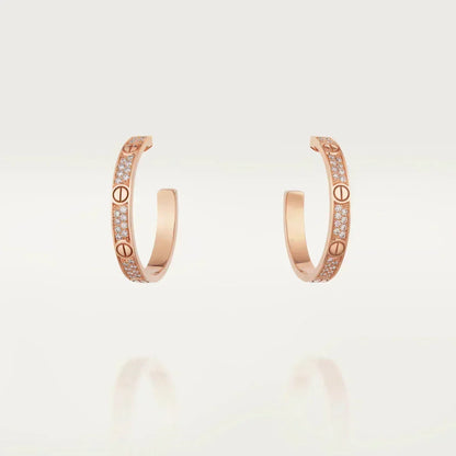 [Stars Jewelry]LOVE EARRINGS 3.6MM DIAMOND PAVED