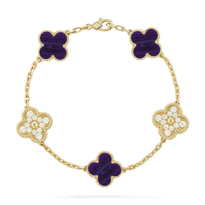[Stars Jewelry]CLOVER 5 MOTIF PURPLE STRIPES BRACELET COLLECTION