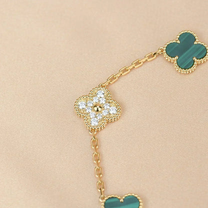 [Stars Jewelry] CLOVER 5 MOTIF MALACHITE BRACELET COLLECTION