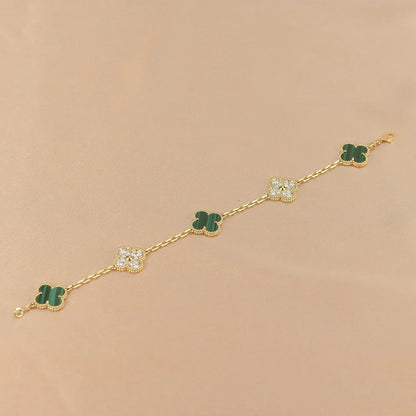[Stars Jewelry] CLOVER 5 MOTIF MALACHITE BRACELET COLLECTION