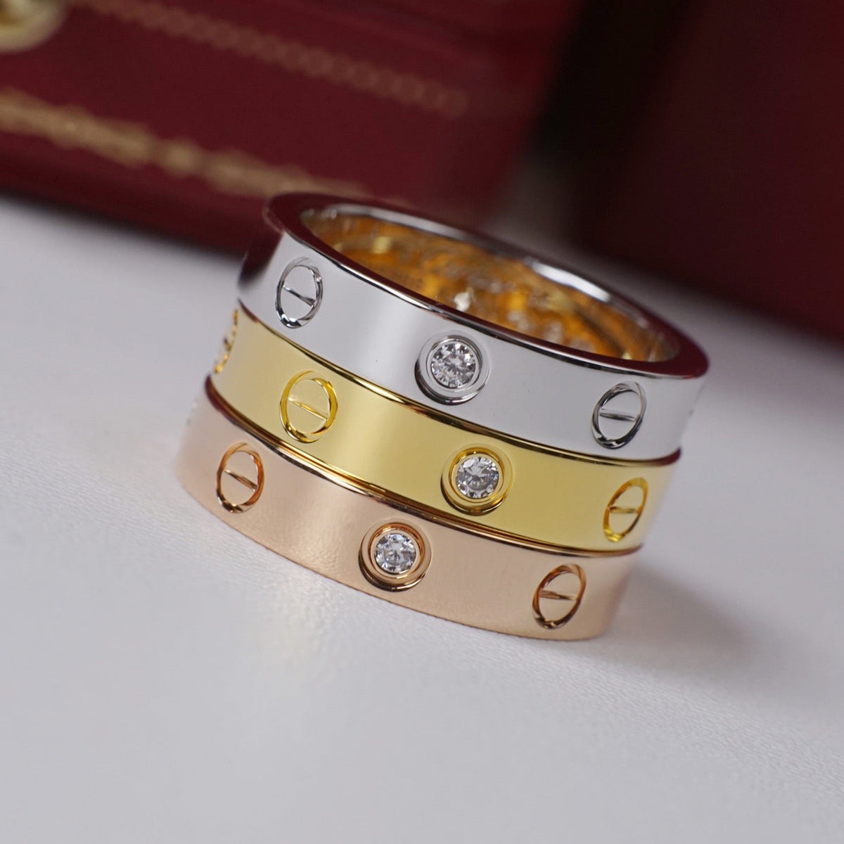 [Stars Jewelry]LOVE 4MM 1 DIAMOND RING