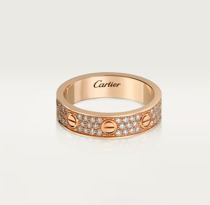 [Stars Jewelry]LOVE RING 4mm-wide full-diamond ring Rose Gold