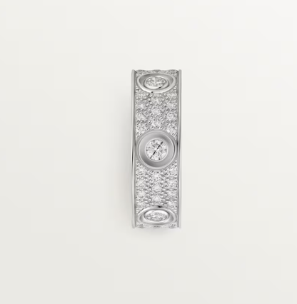 [Stars Jewelry]LOVE RING 6.5MM Full Diamond, 6 Major Diamonds Silver
