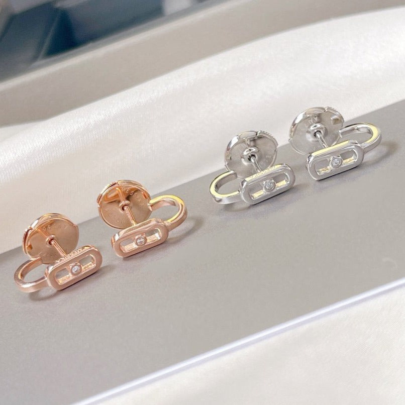 [Stars Jewelry]CREOLES MOVE UNO MINI 1 DIAMOND EARRINGS