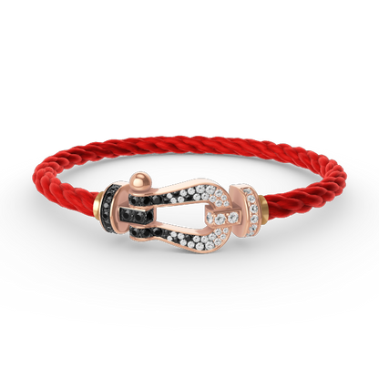 [Stars Jewelry]FORCE LARGE HORSESHOE BLACK WHITE DIAMOND BRACELET ROSE GOLD