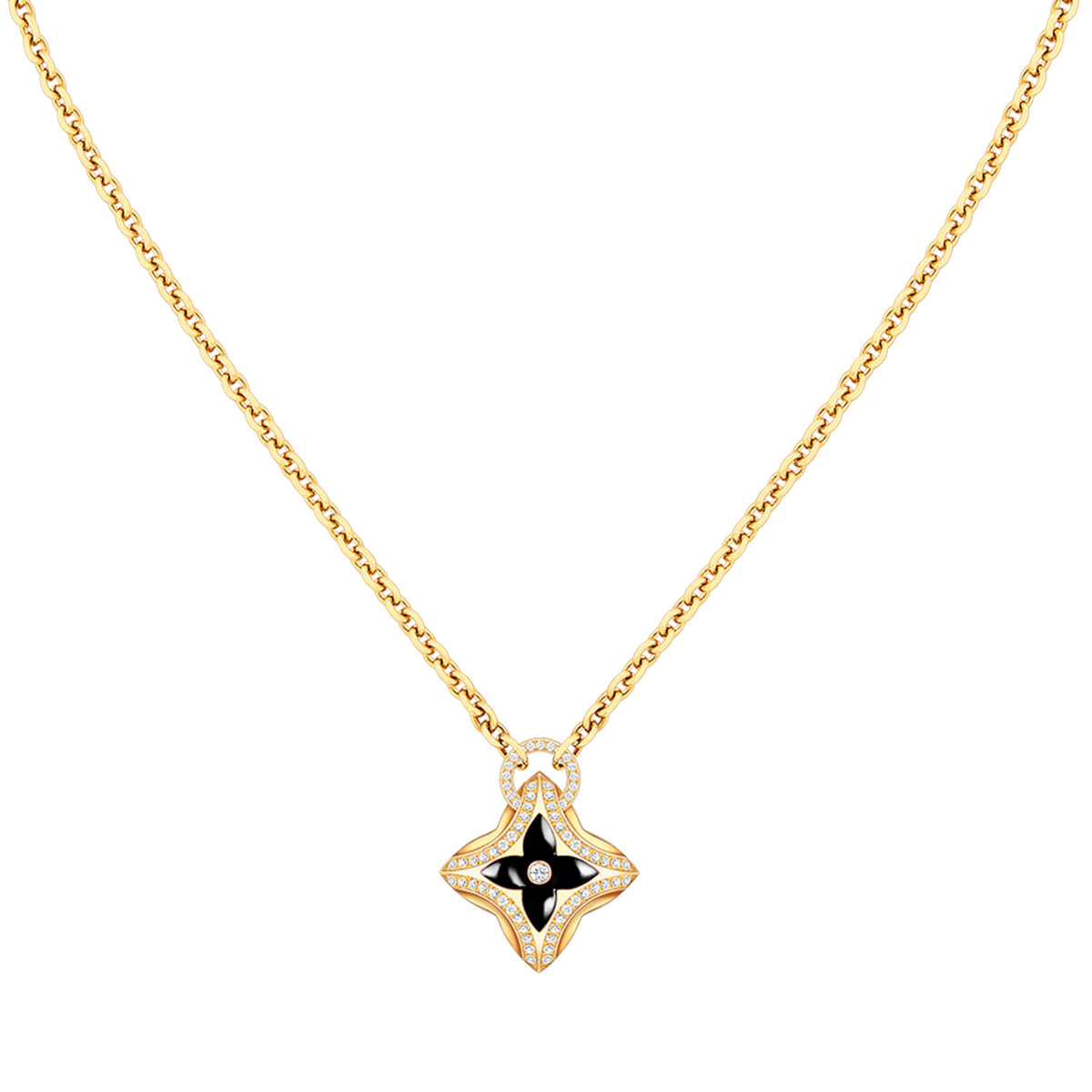 [Stars Jewelry]STAR PEDANT PINK GOLD DIAMOND NECKLACE