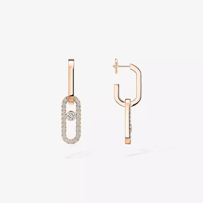 [Stars Jewelry]Move Link Diamond Earrings