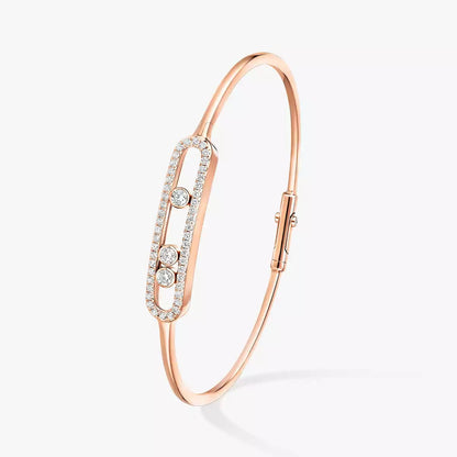 [Stars Jewelry]Move Pavé Diamond Bangle Bracelet M