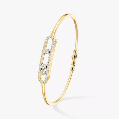 [Stars Jewelry]Move Pavé Diamond Bangle Bracelet M