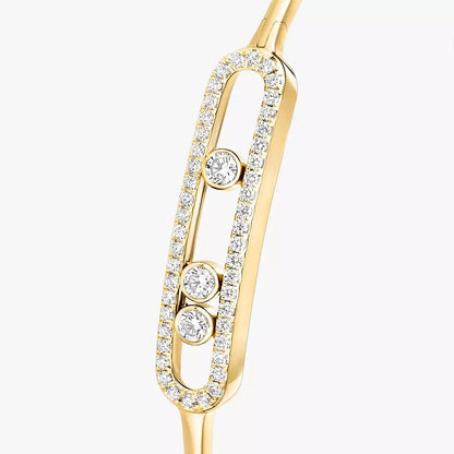 [Stars Jewelry]Move Pavé Diamond Bangle Bracelet M
