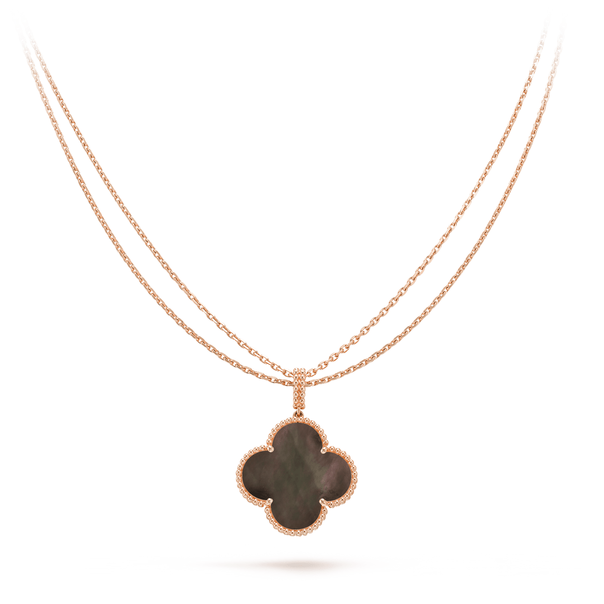 [Stars Jewelry]CLOVER 25MM GOLD DARK MOP BIG CLOVER NECKLACE