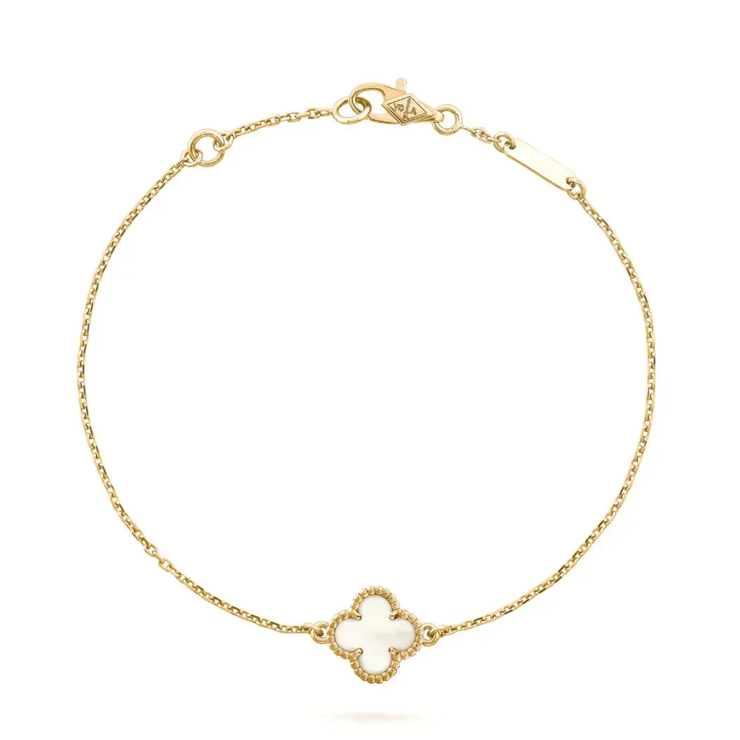 [Stars Jewelry]CLOVER WHITE MOP SINGLE FLOWER BRACELET